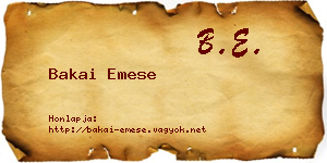 Bakai Emese névjegykártya