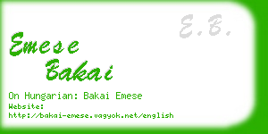 emese bakai business card